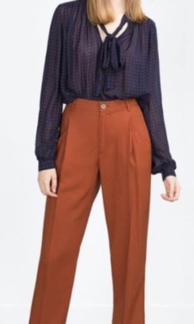 Zara Rust Trousers, Women's Fashion 
