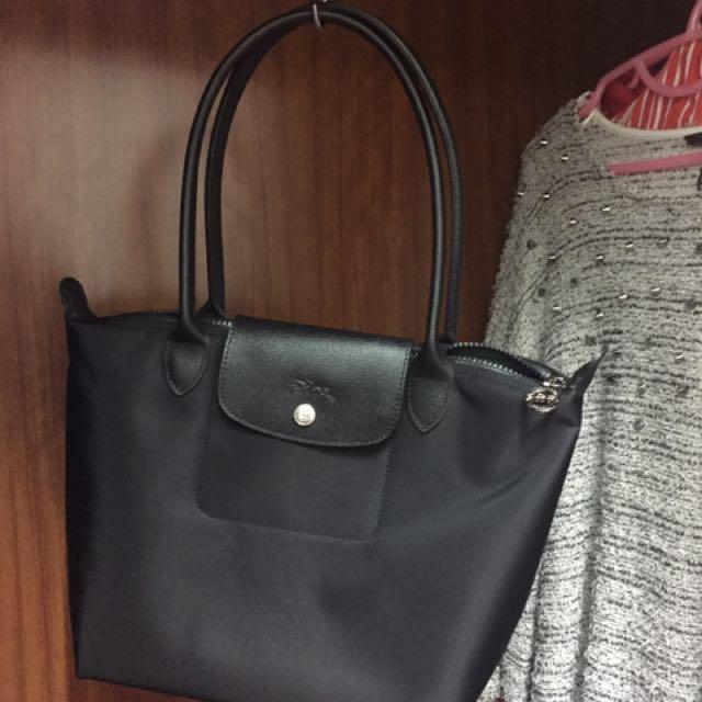 Longchamp planetes medium long handle in black Women s Fashion