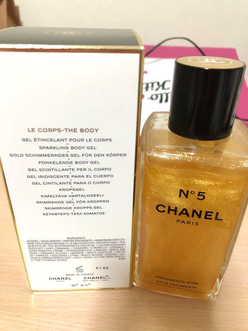 Almost New (Used Once) Authentic Chanel No. 5 Fragments D’Or Gold Fragments  Perfumed Sparkling Body Gel (250ml)