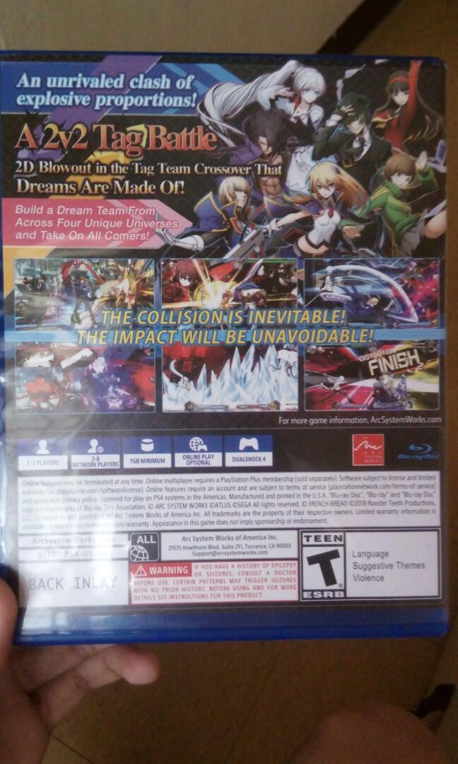 BLAZBLUE: CROSS TAG BATTLE (Category: PlayStation) located in Marikina City. Submitted by luckytzuyu (Listing ID 214472785, Image 2). Description: Brand new unsealed but unused. Game includes: BlazBlue: Cross Tag Battle game BlazBlue: Cross Tag Battle Original Soundtrack (for early buyers only) Price is negotiable depending on meet up place. Meet up places can be discussed 😁 For delivery, buyers will shoulder delivery fee and must be able to giv