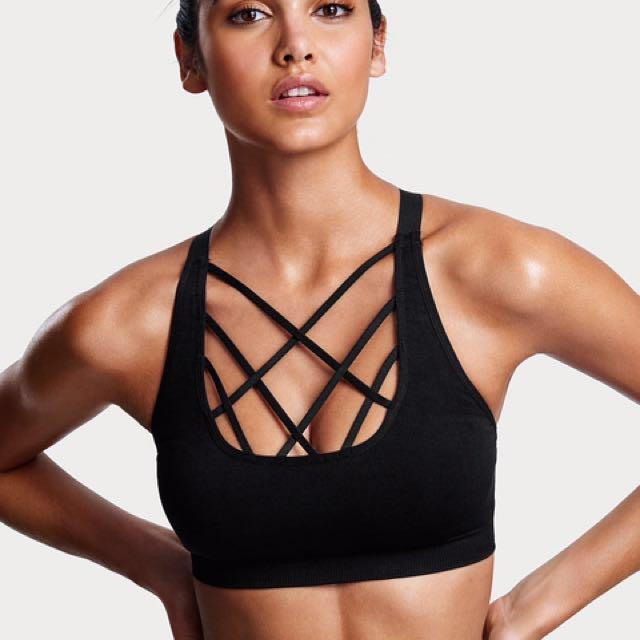strappy front sports bra