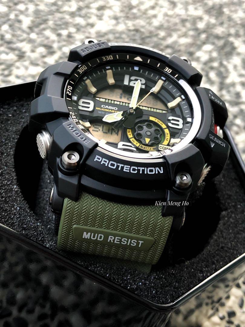 Brand new and authentic Casio G Shock GG 1000 1A3 Master Of G Mudmaster. Mud resist twin sensor compass and thermometer Mens gshock men s