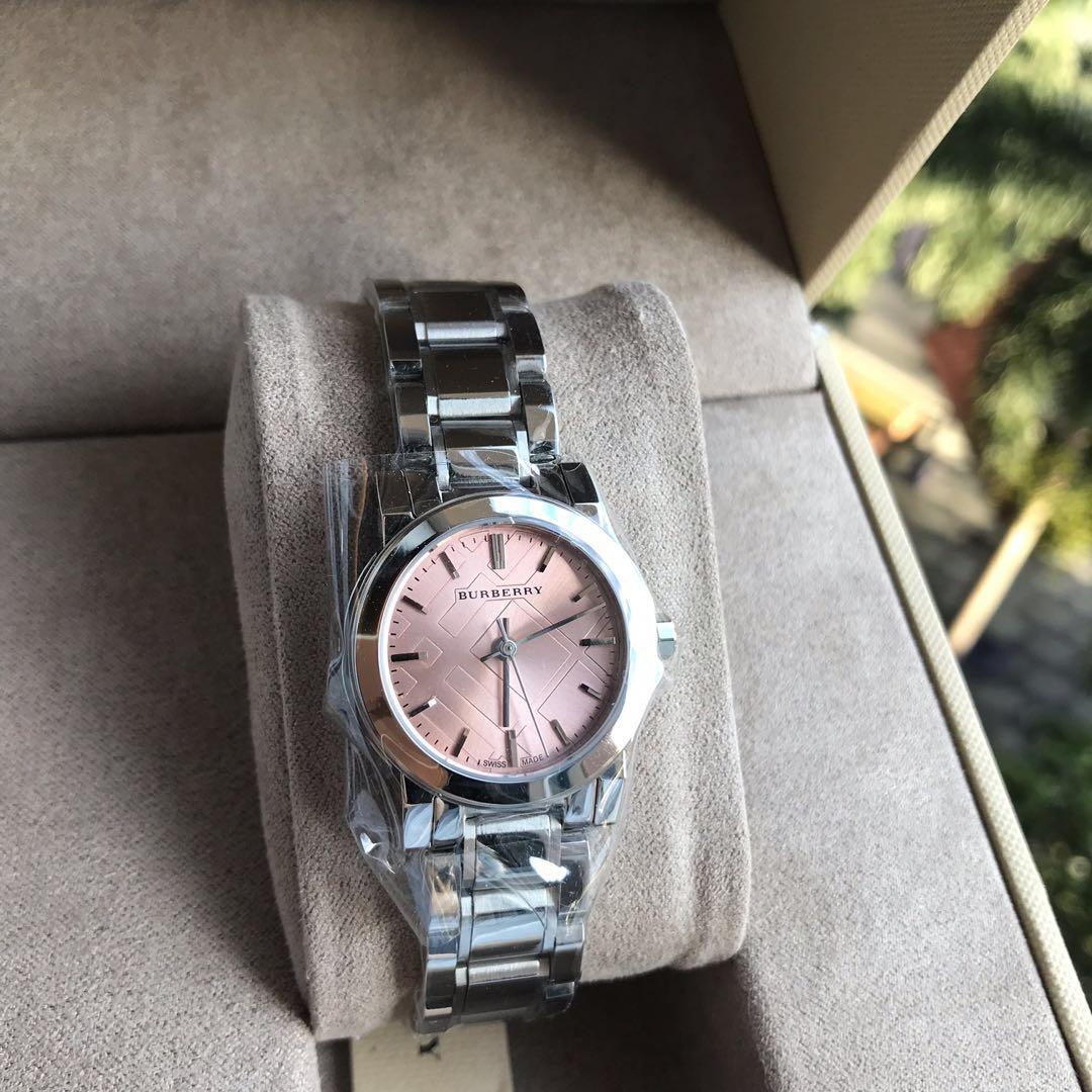 Burberry The City Pink Dial Stainless Steel Ladies Watch Women s