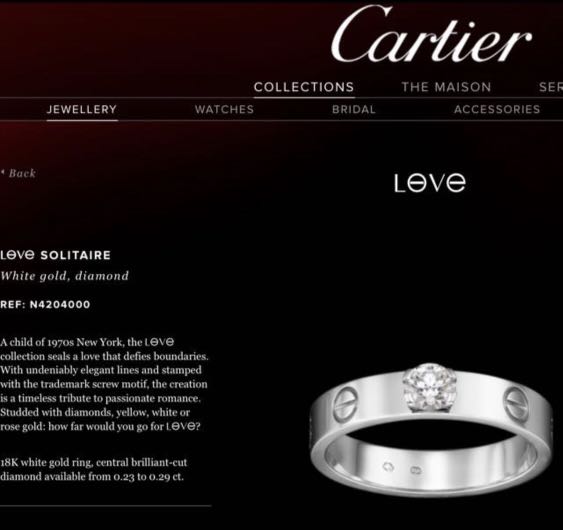 cartier solitaire love ring price