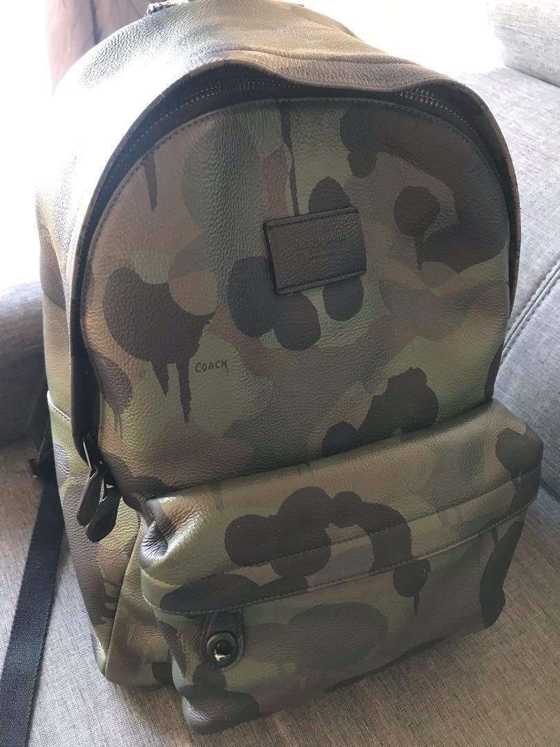 COACH Camouflage Campus Backpack, Luxury, Bags & Wallets on Carousell