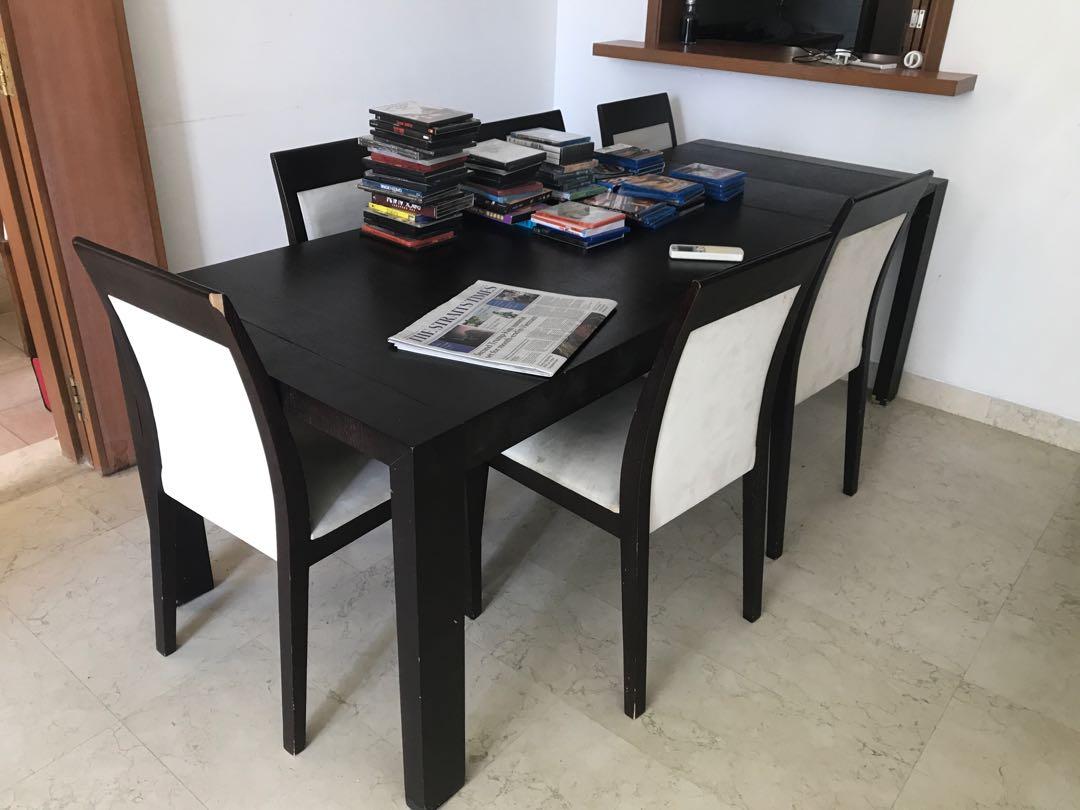 Extendable Dining Set Table With 6 Chairs Furniture Tables Chairs On Carousell