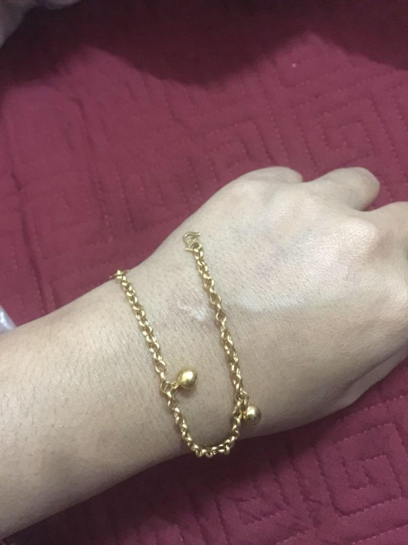 Gelang kaki baby emas 375 tulen, Women's Fashion, Jewellery ...
