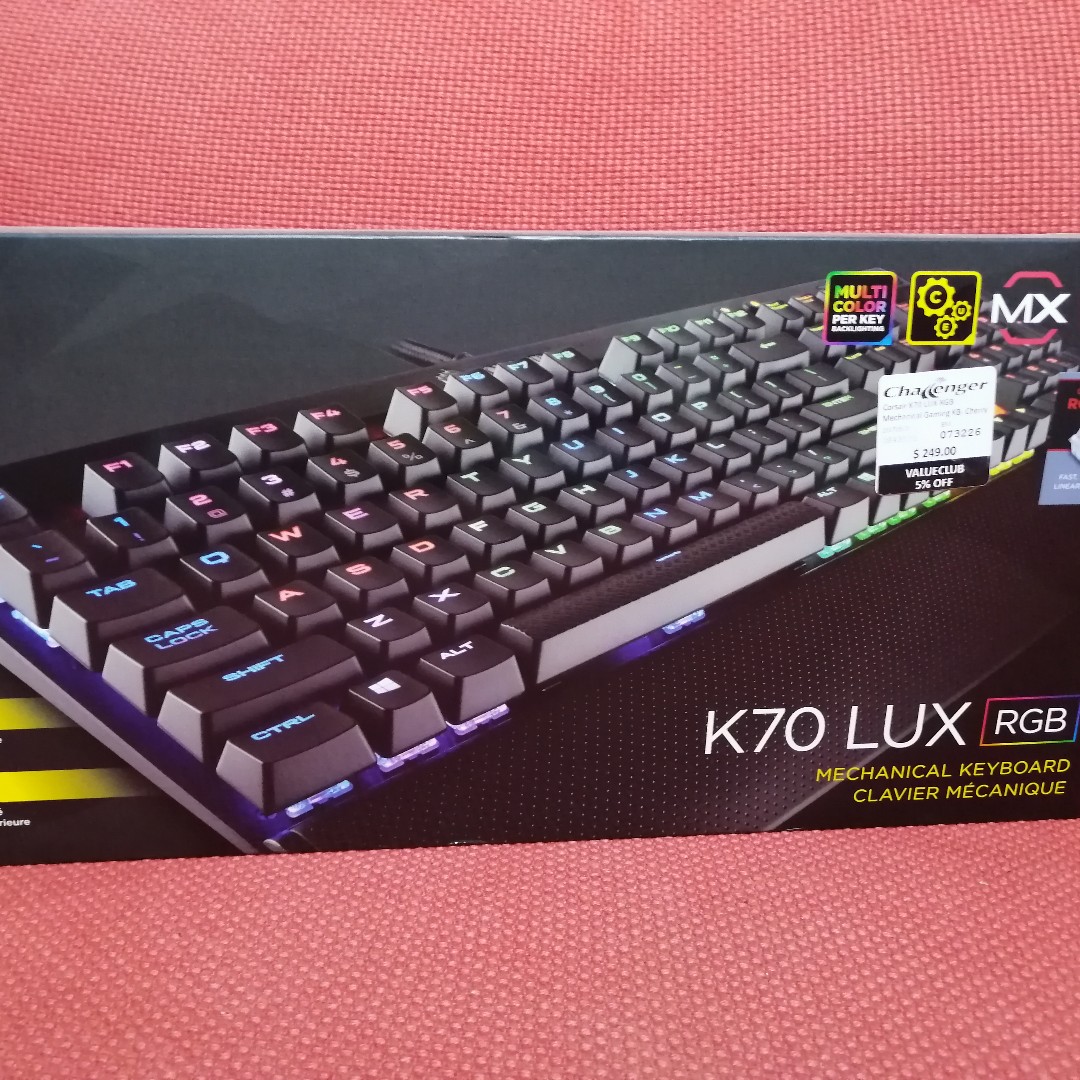 K70 LUX RGB Corsair Mechanical Keyboard, Electronics, Computer Parts