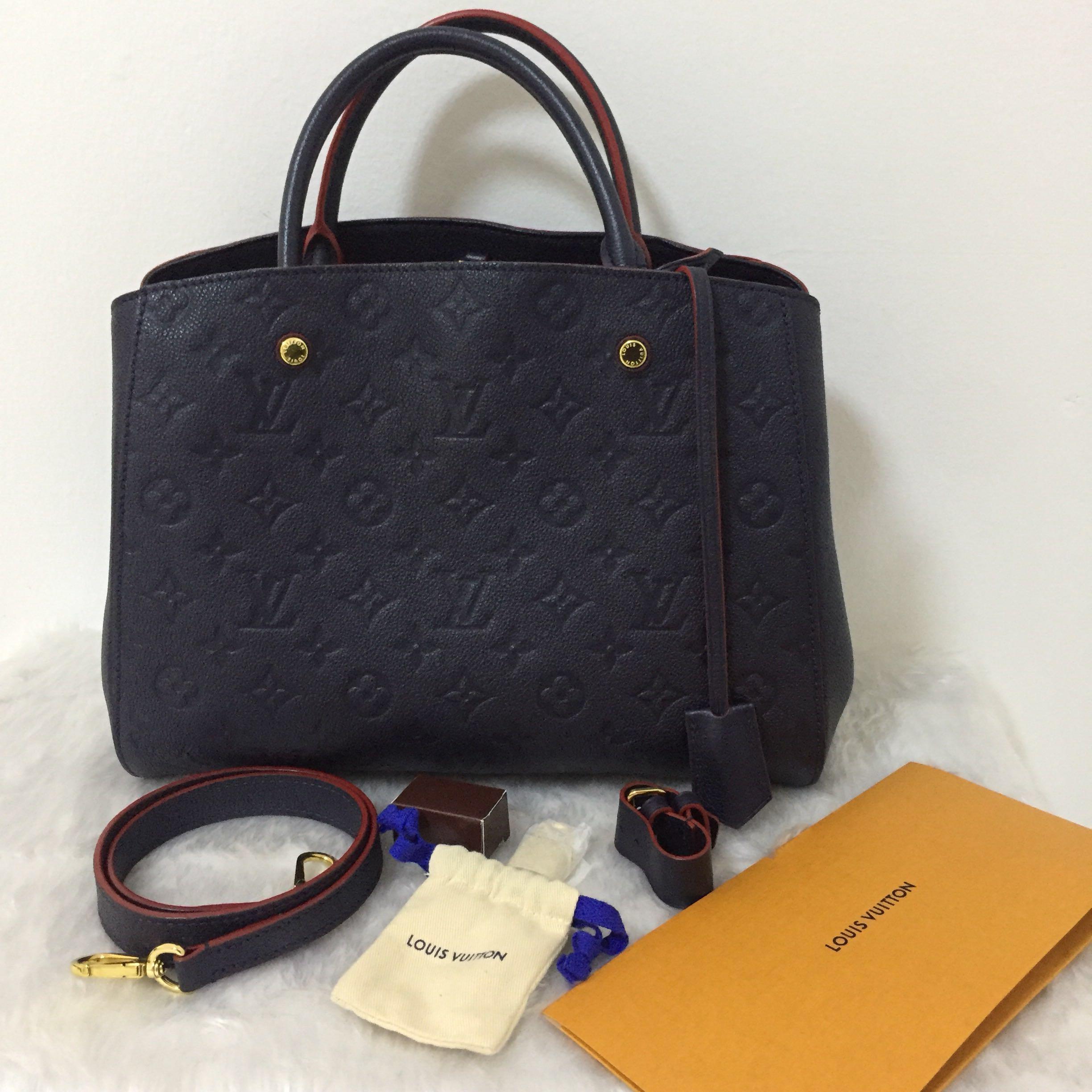 Replica Louis Vuitton M42294 Montaigne MM Tote Bag Monogram Empreinte  Leather For Sale