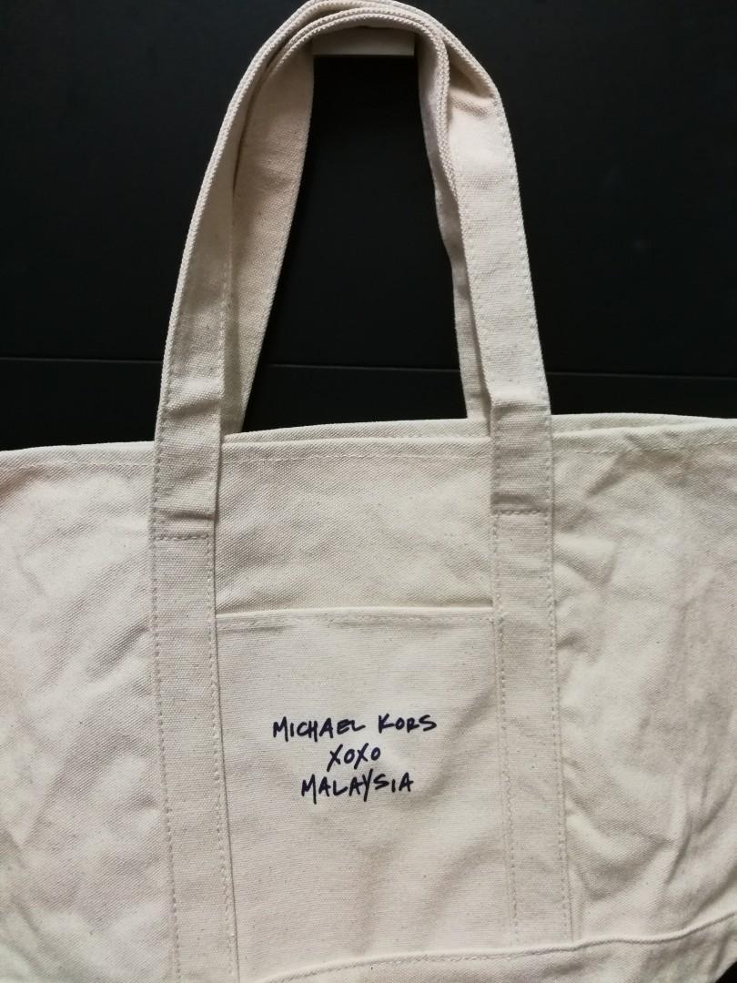 michael kors canvas tote bag