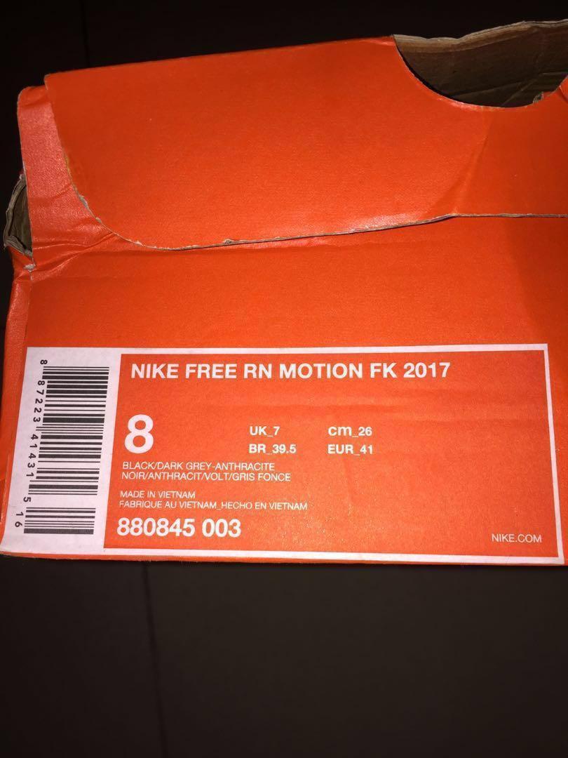 NIKE FREE RN MOTION FLYKNIT 2017 BLACK DARK GREY ANTHRACITE
