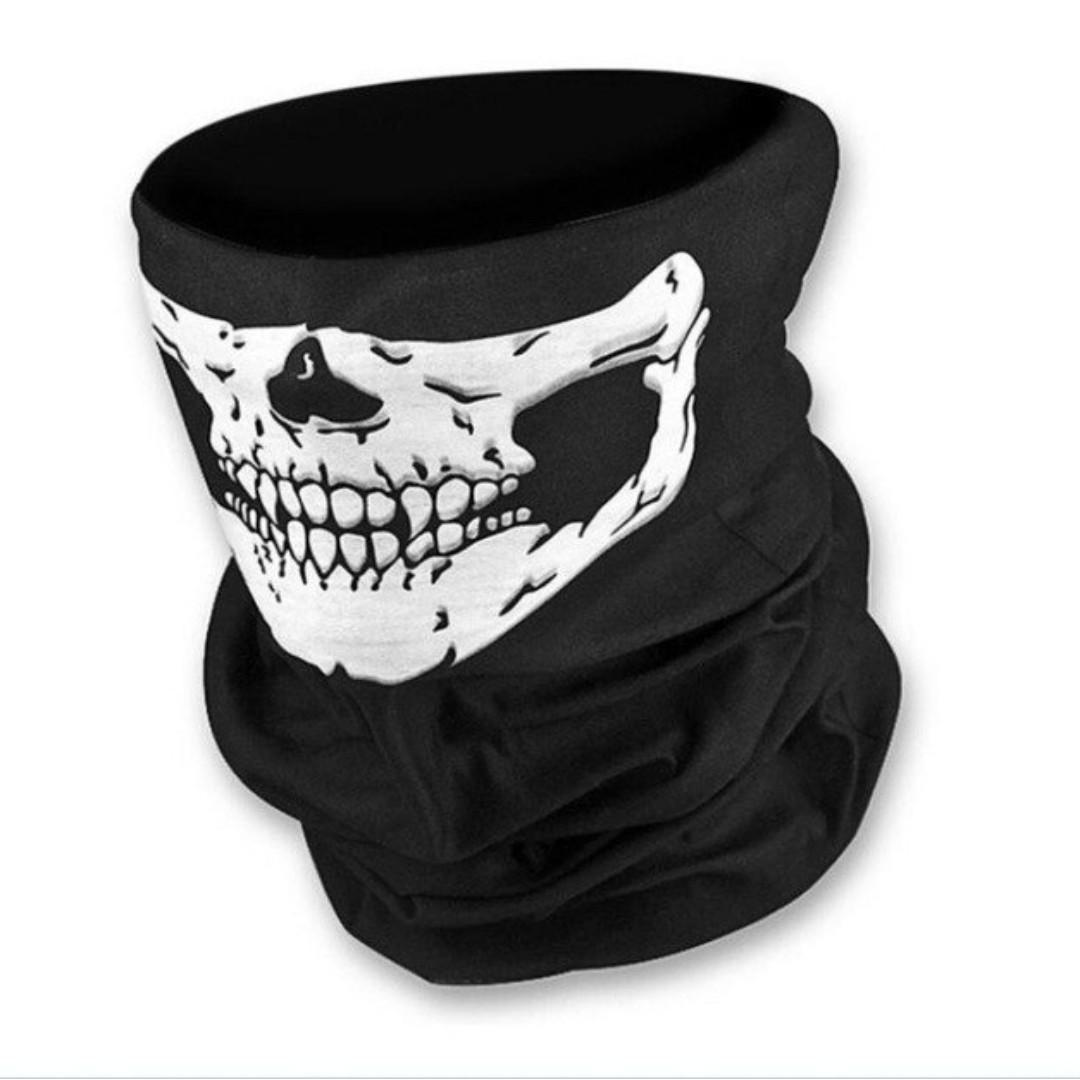 Skull Face Bandana Soft Breathable Face Mask Bandana For Paintball Bike Motorcycle Halloween Military Cosplay Etc Sports Sports Games Equipment On Carousell - black head bandana roblox