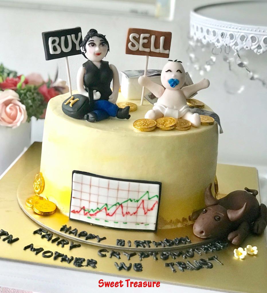Stock Market Buy Sell Birthday Cake Food Drinks Baked Goods On