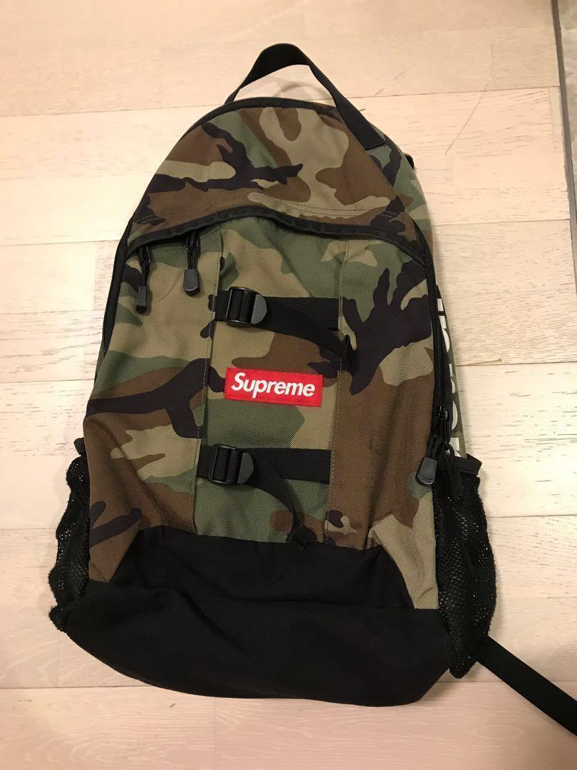 Supreme 迷彩背囊Camo Backpack, 男裝, 袋, 背包- Carousell