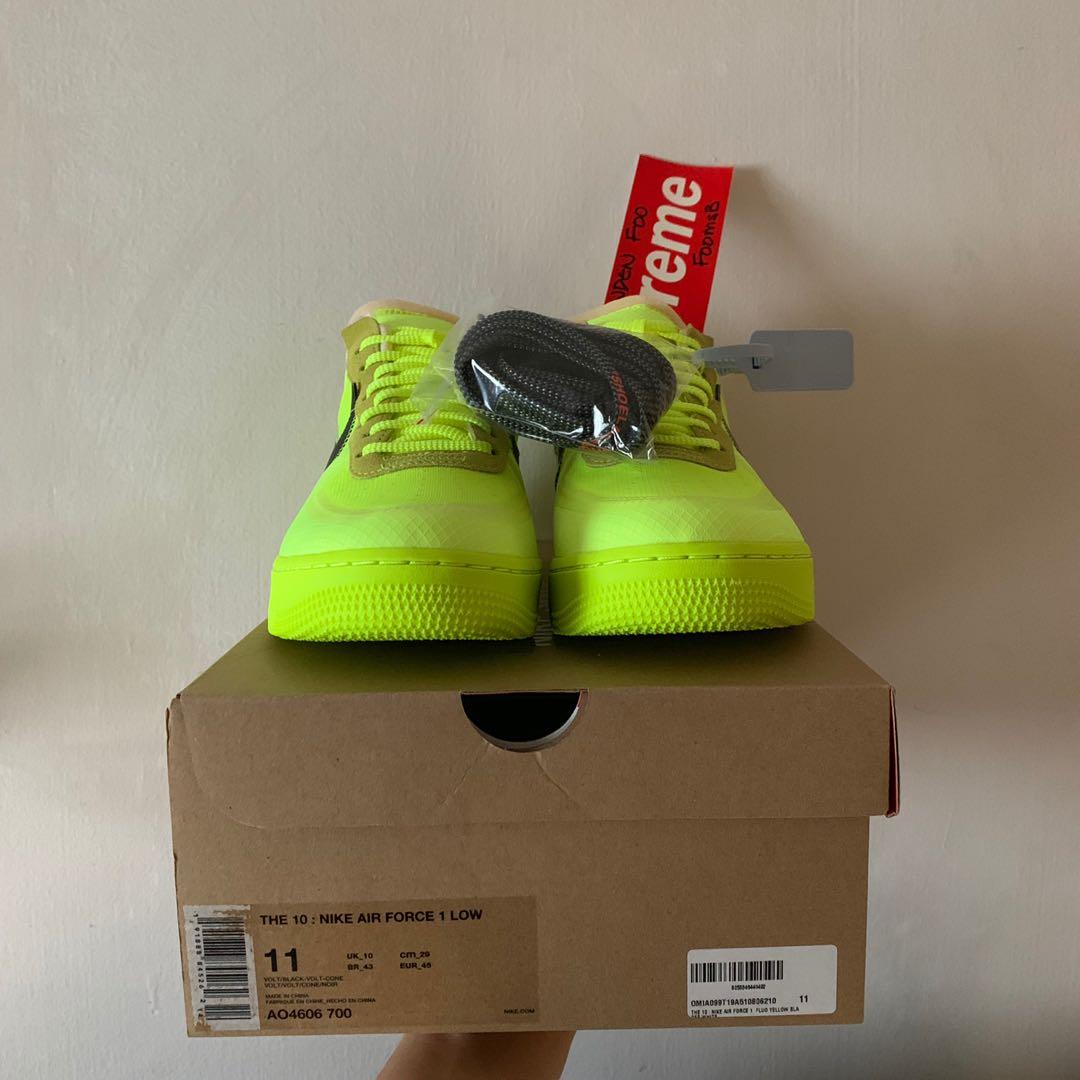 UK10 US11 NIKE OW AF1 VOLT Men s Fashion Footwear Sneakers on