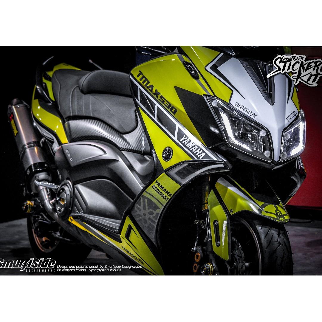 YAMAHA TMAX FULL BODY DECAL KIT, Motorcycles, Motorcycle Accessories on