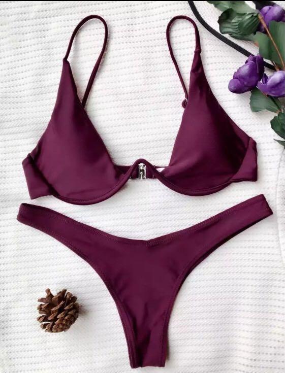 Zaful burgundy bikini 2025