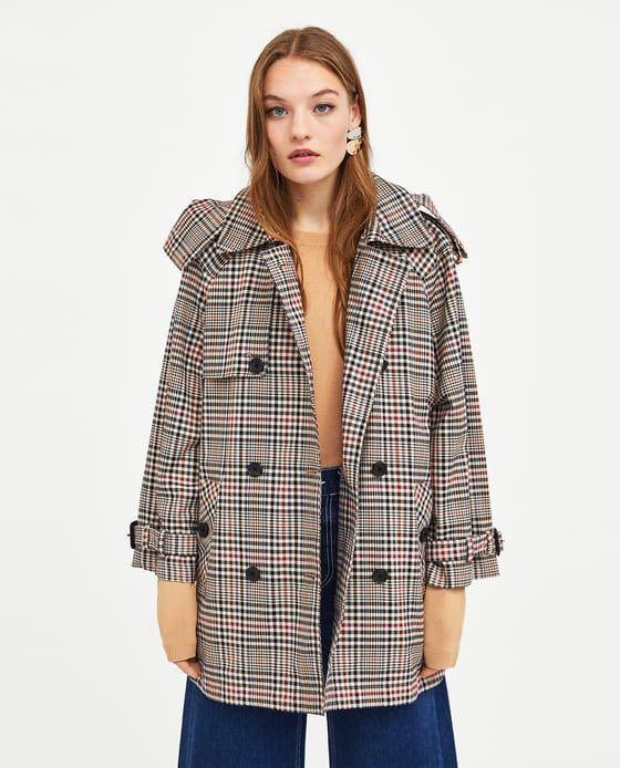 checkered coat zara