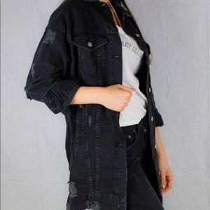 Longline denim sales jacket zara