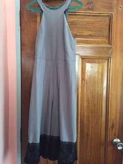 Formal Gray Halter Jumsuit/Pantsuit