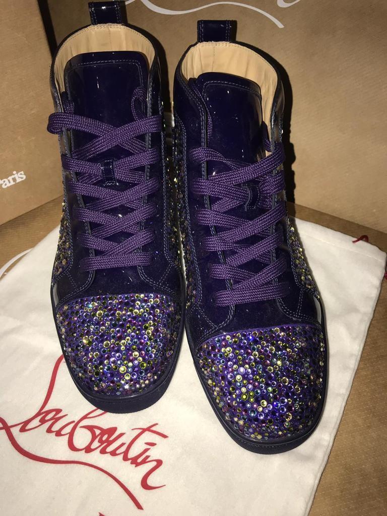 purple christian louboutin sneakers