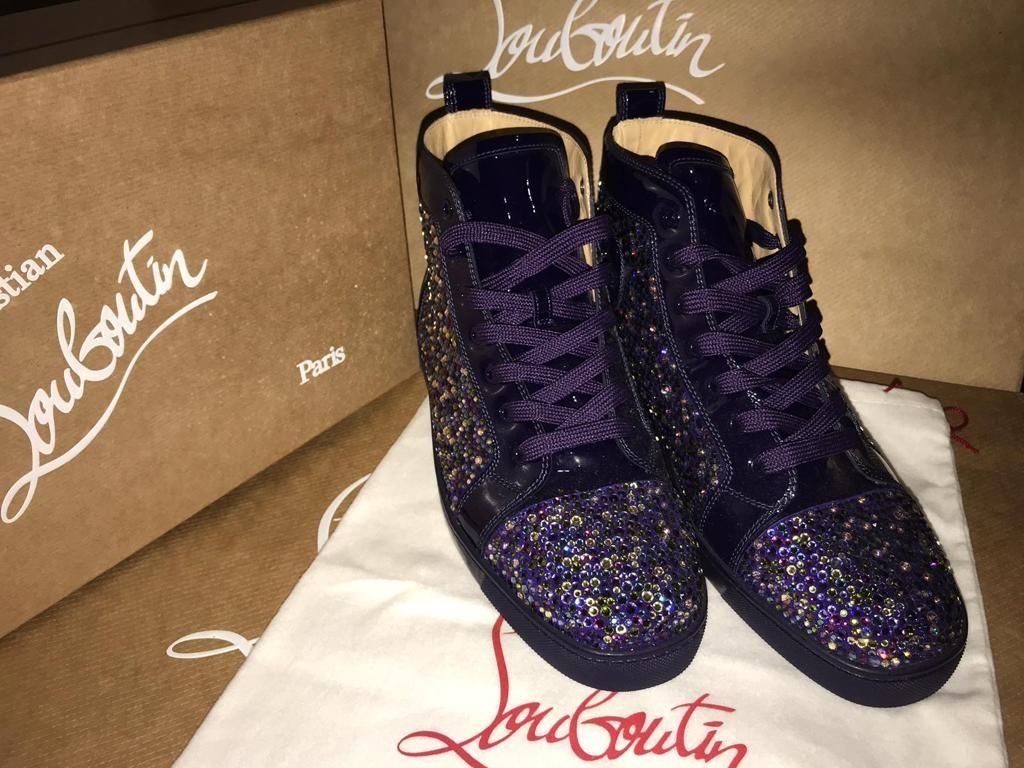 purple christian louboutin sneakers
