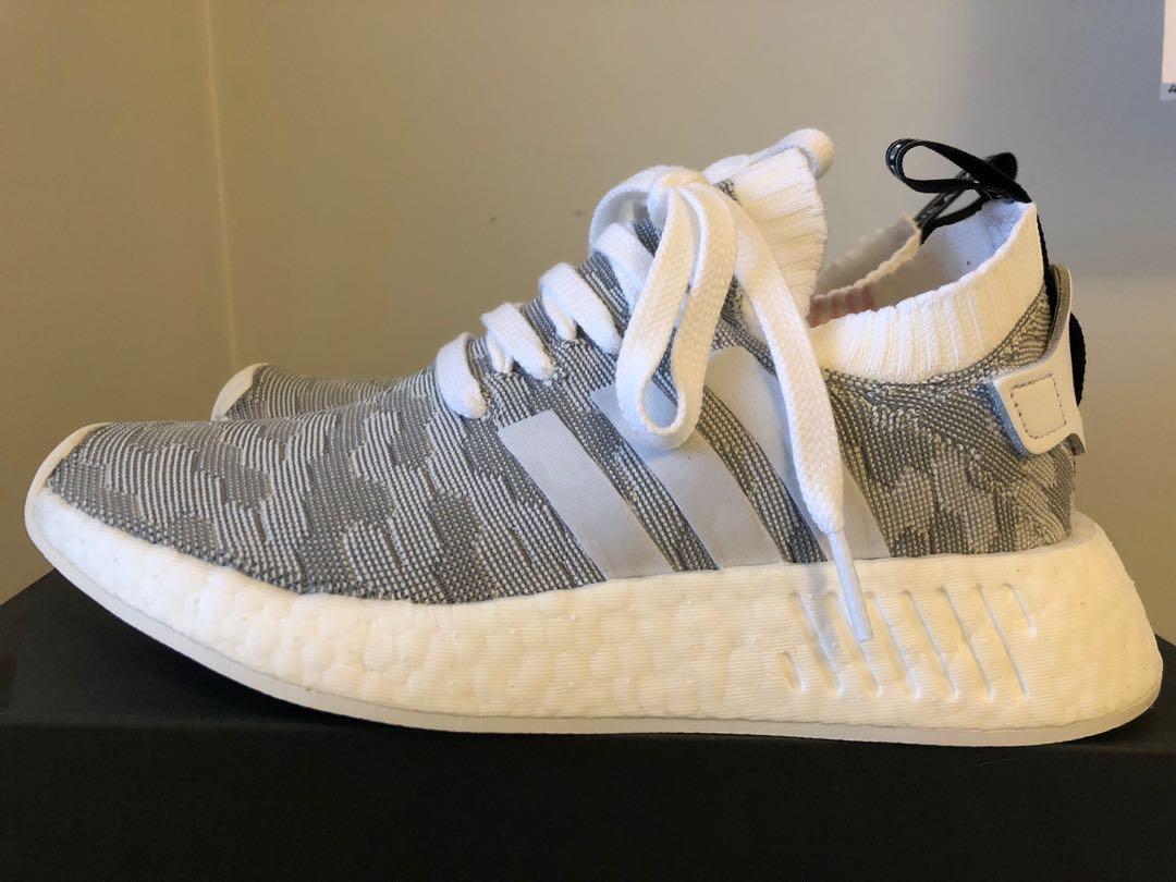Adidas NMD R2 Primeknit Light grey pink Size 5 Women s Fashion