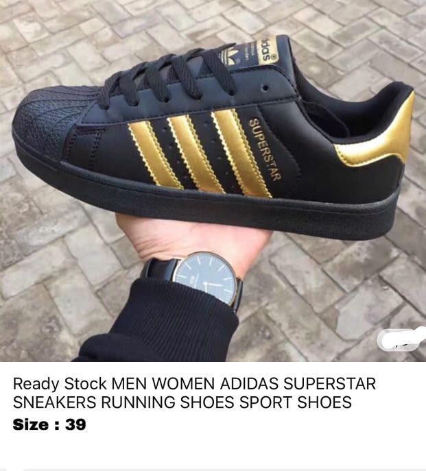 Adidas superstar shop black gold women