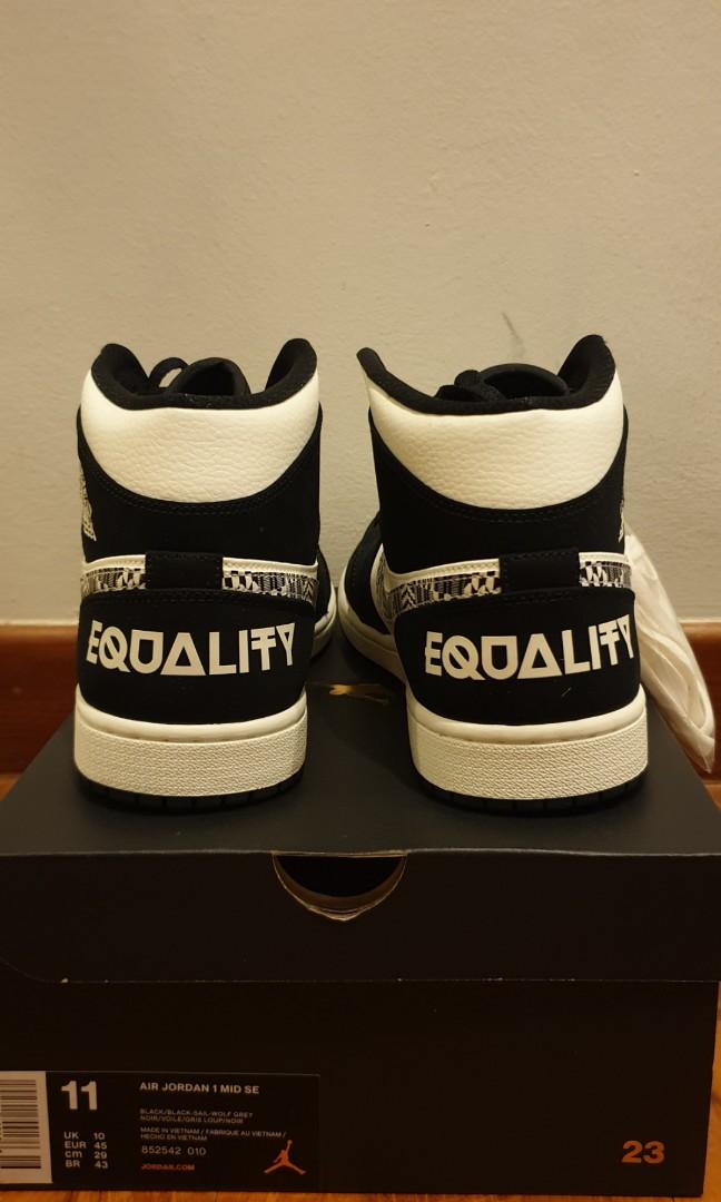 Air jordan 1 mid equality Men s Fashion Footwear Sneakers on
