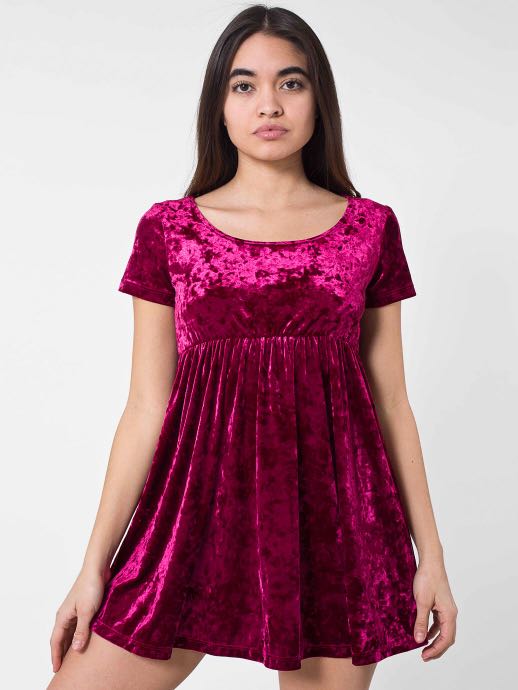 American Apparel red velvet babydoll dress Women s Fashion Clothes on Carousell