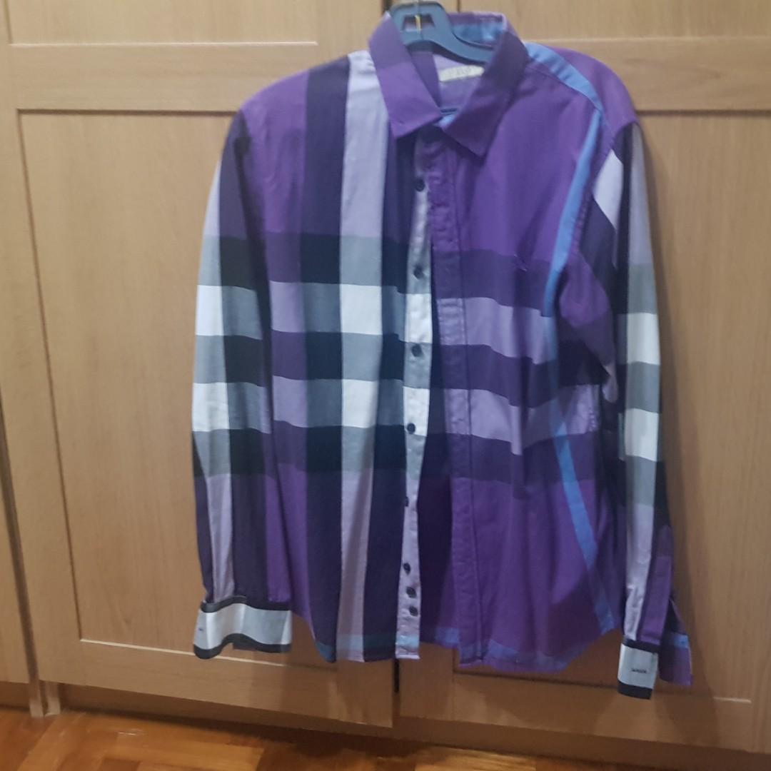purple burberry shirt