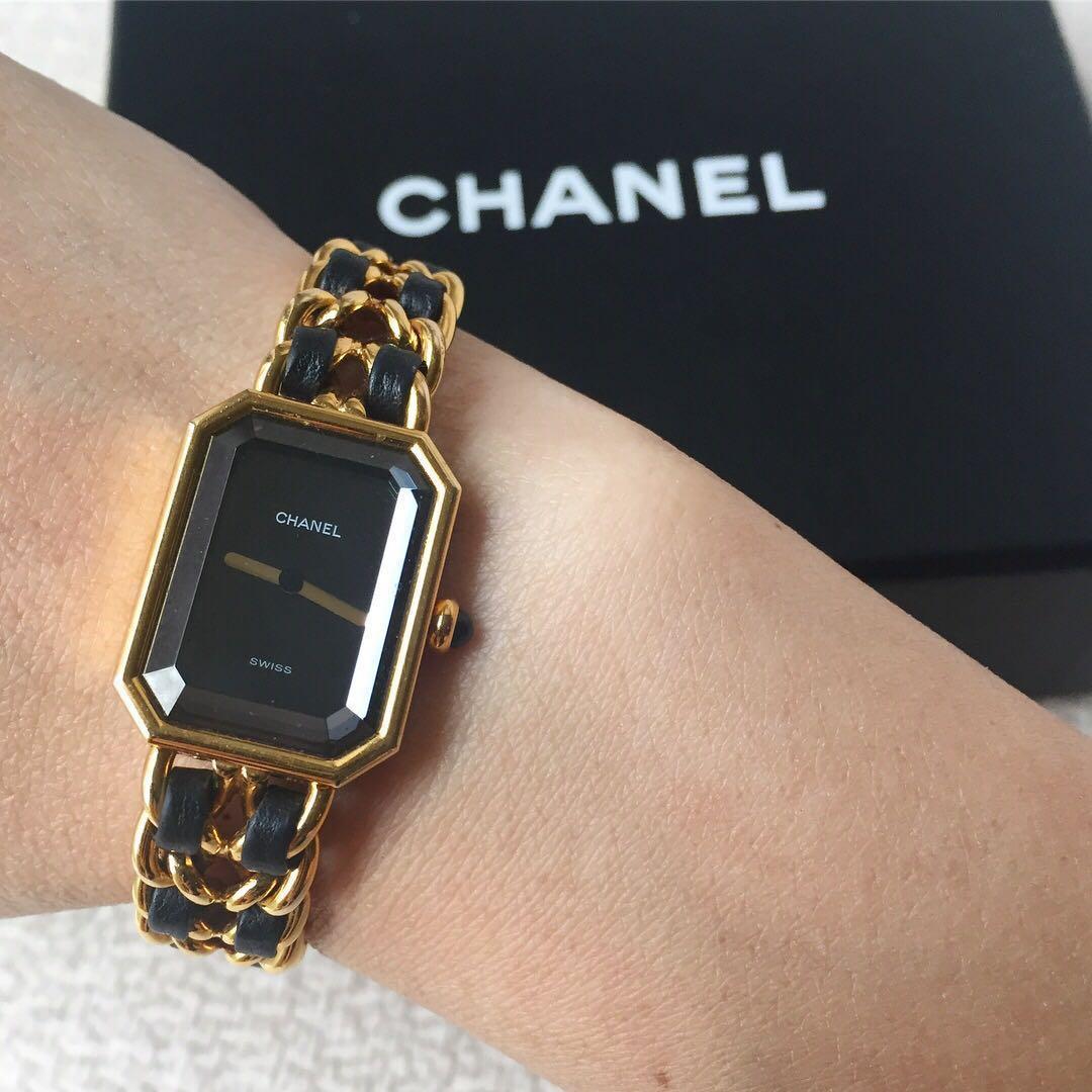 Chanel Premiere Velours Black Dial Black Rubber Strap Women's Watch H6125