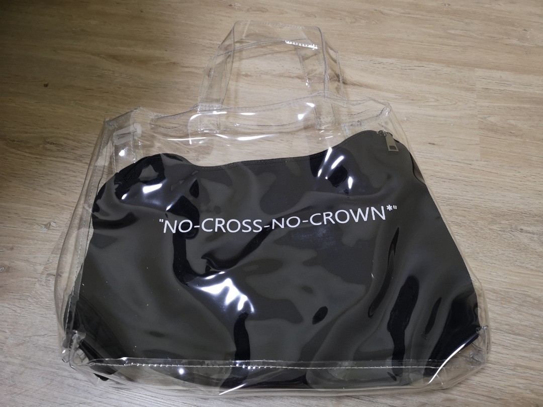 Big Transparent Sling Shoulder Bag With Black Inner Bag Women S