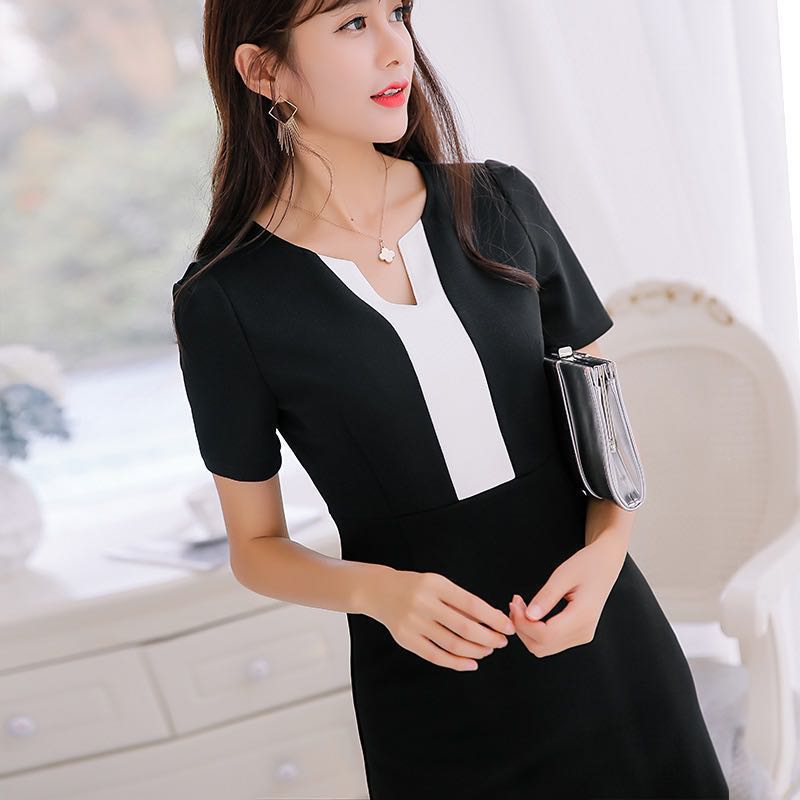 Black white OL colour dress Office Korean Style BRAND NEW WITH