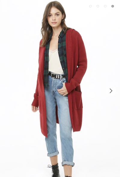 forever 21 hooded cardigan