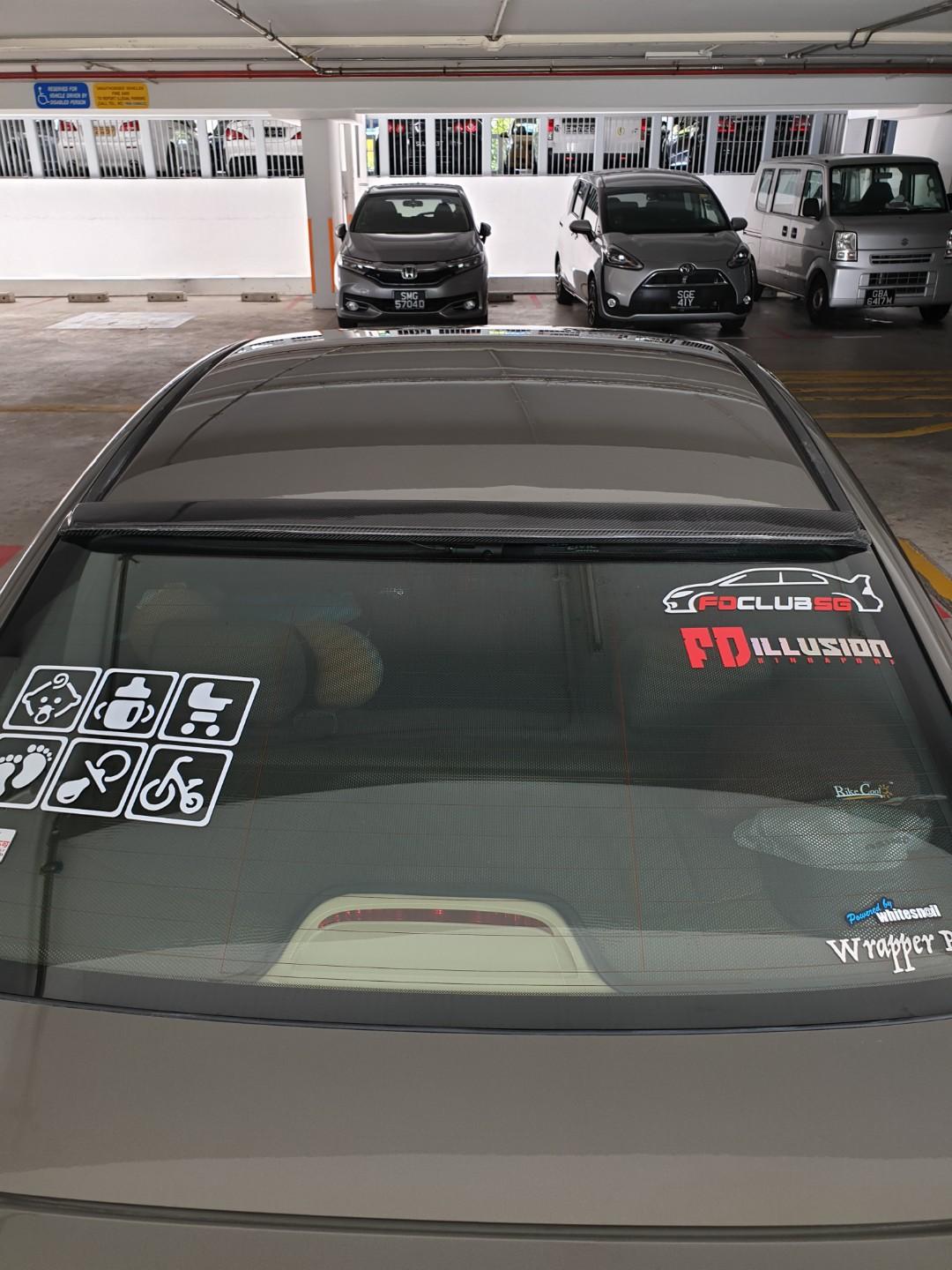 Carbon Fibre (CF) Roof Spoiler for Honda Civic FD and FB, Car ...