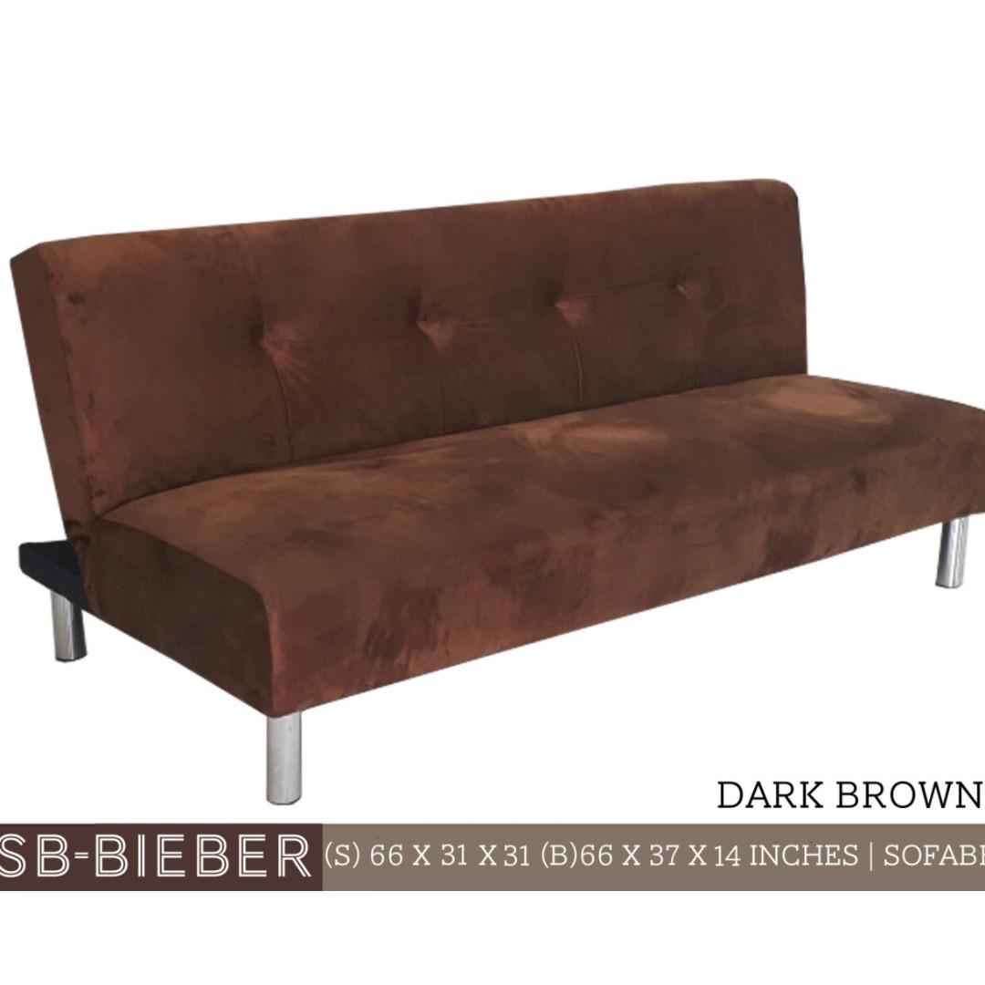 fabric mini sofabed (Category: Sofas) located in Quezon City. Submitted by krista_closet (Listing ID 214646979, Image 1). Description: measurements when sofa: 66 x 31 x 31 inches measurements when bed: 66 x 37 x 14 inches open for bulk orders. cheaper than mall price.