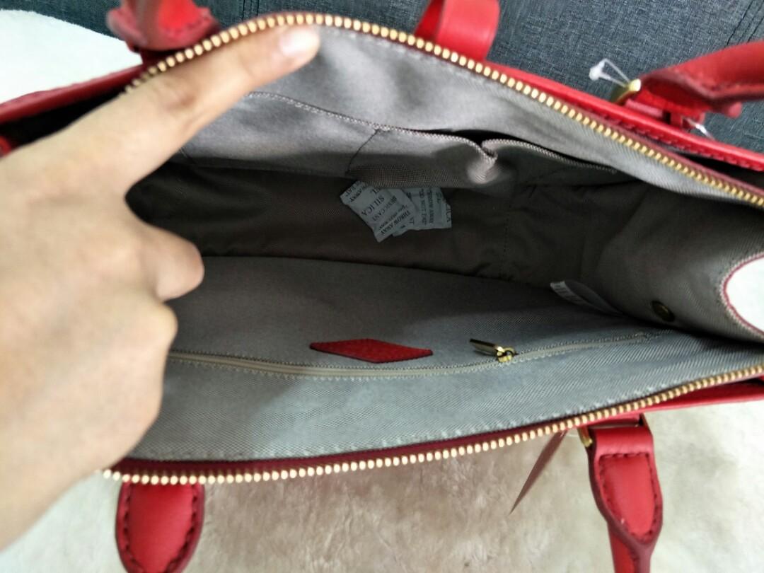 Fossil ryder satchel poppy red