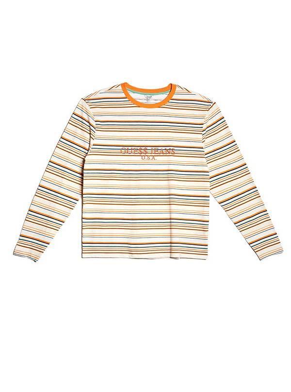 guess long sleeve striped t shirt
