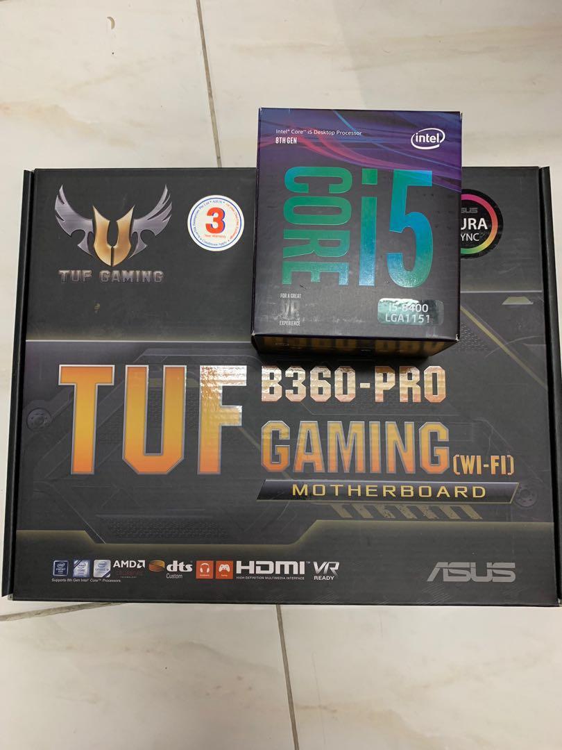 I5 8400 Combo With Asus Tuf B360 Pro Gaming Wifi And 8gb Ram Electronics Computer Parts Accessories On Carousell