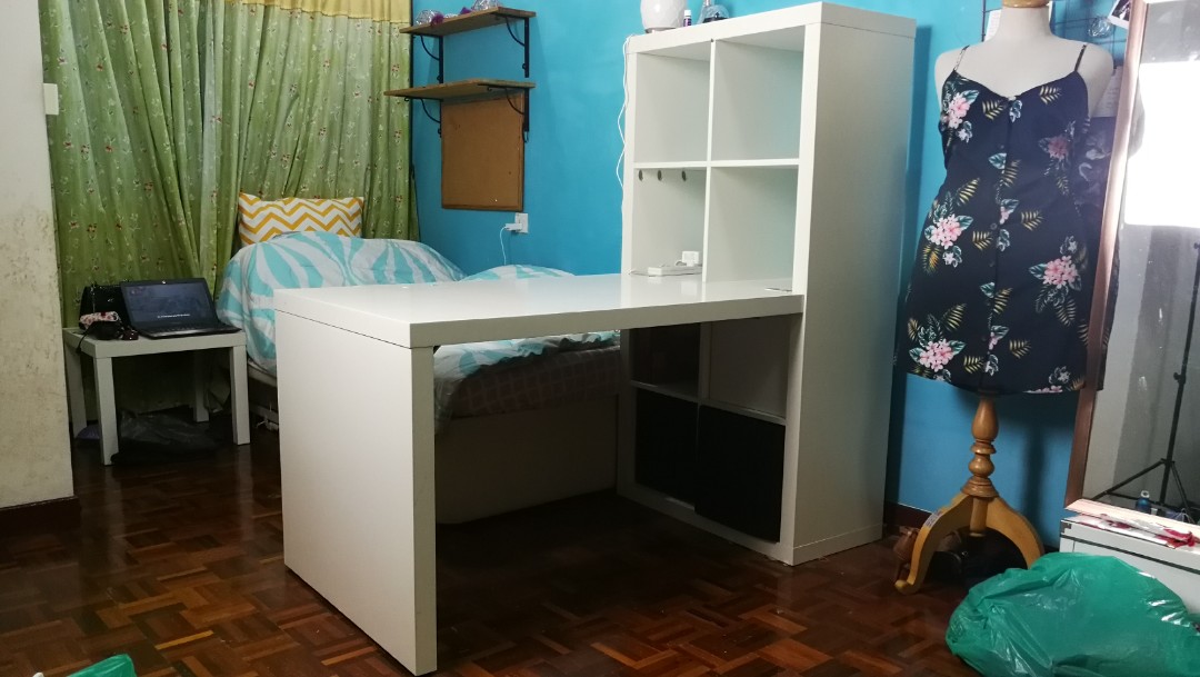 Ikea Kallax Desk Table Combination Sparkjoychallenge Rumah