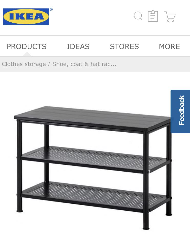 Ikea Bench with Shoe Storage Black, Furniture & Home Living, Furniture, Shelves, Cabinets & Racks on Carousell
