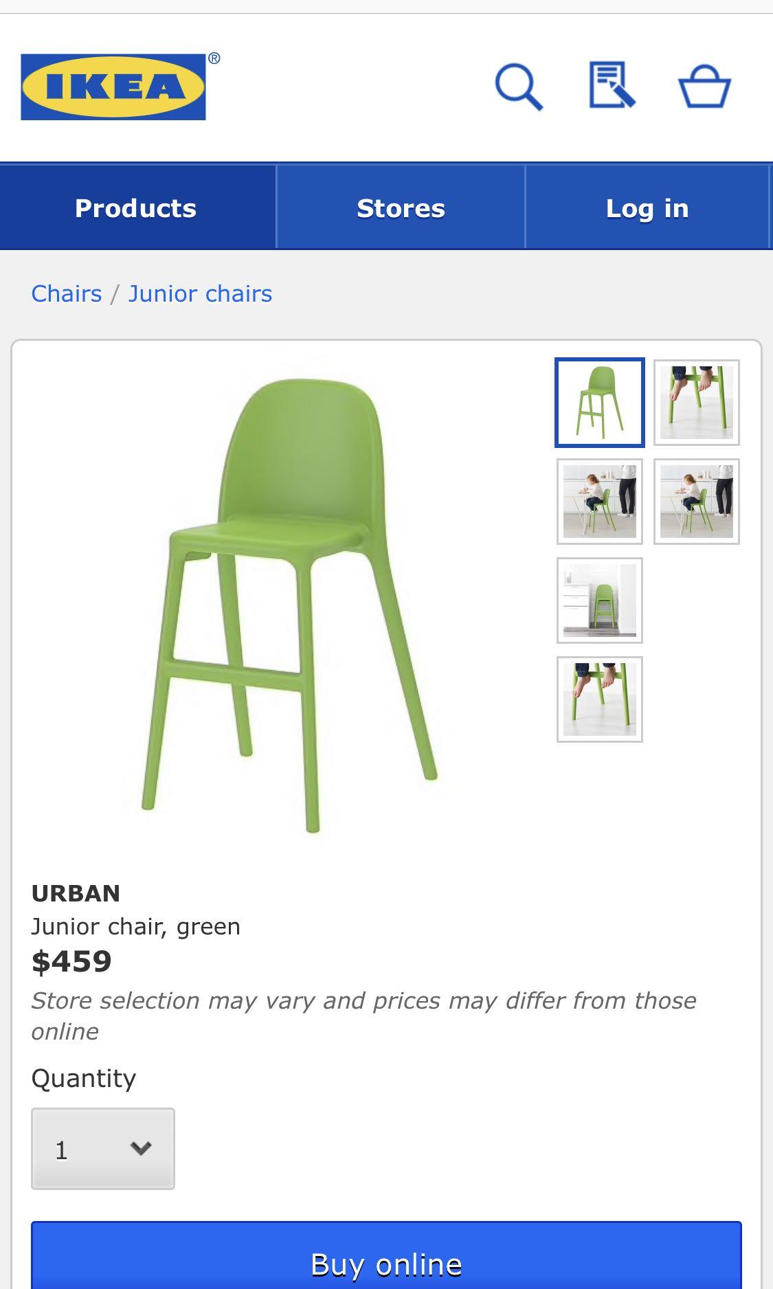 Ikea Urban Junior Chair Green Home Furniture Furniture On