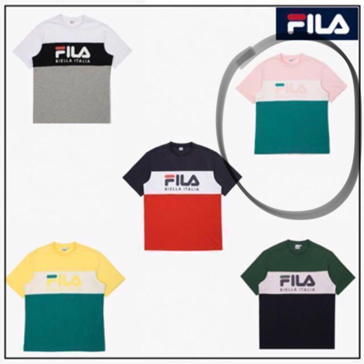 red and green fila shirt