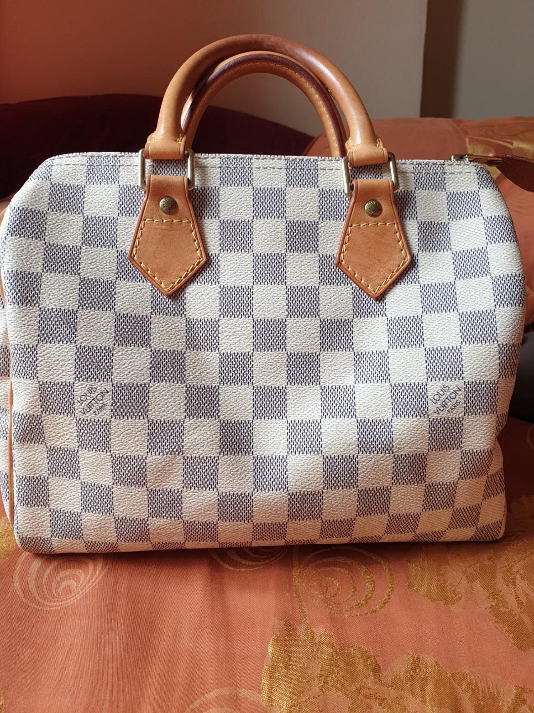 Louis Vuitton Speedy Damier Azur 25, Fesyen Wanita, Tas \u0026 Dompet di  Carousell