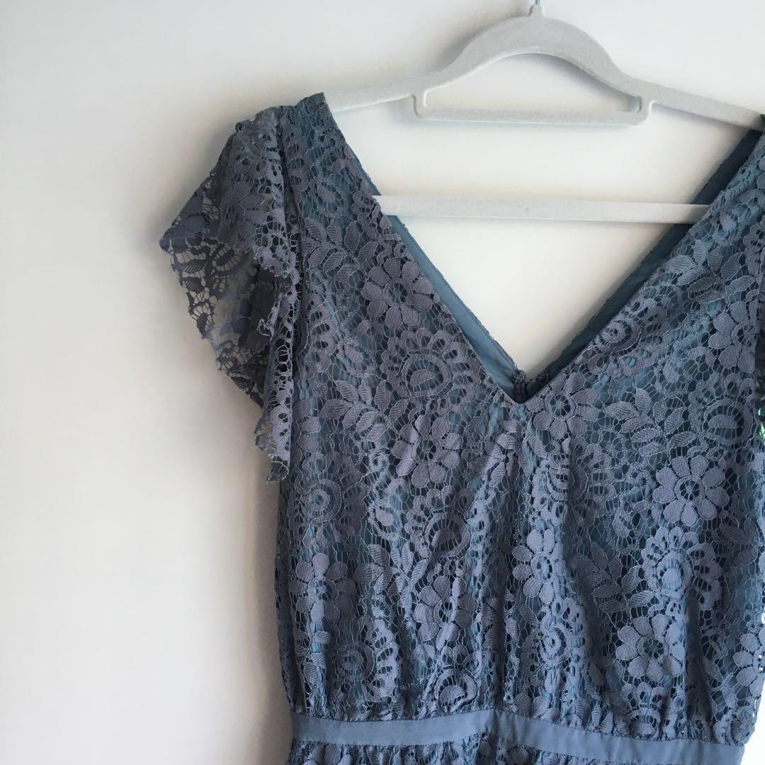 Madewell Lace Flutter Sleeve Dress Women S Fashion Tops Sleeveless On Carousell