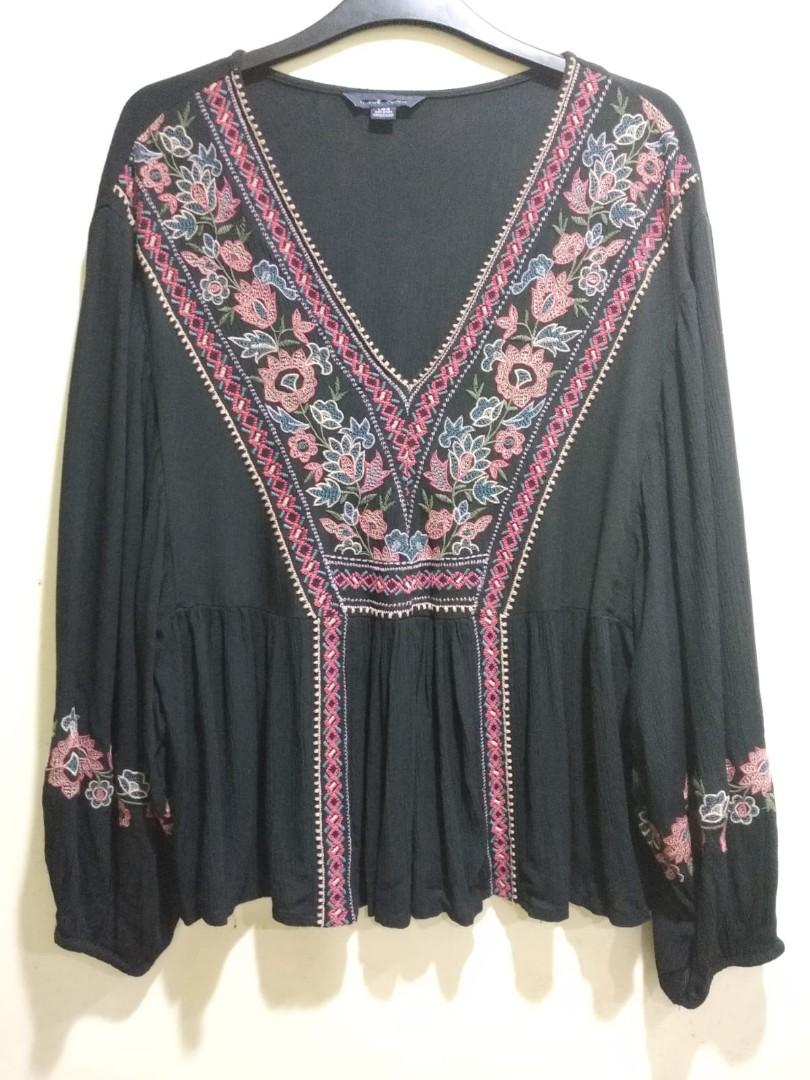 bohemian blouses plus size