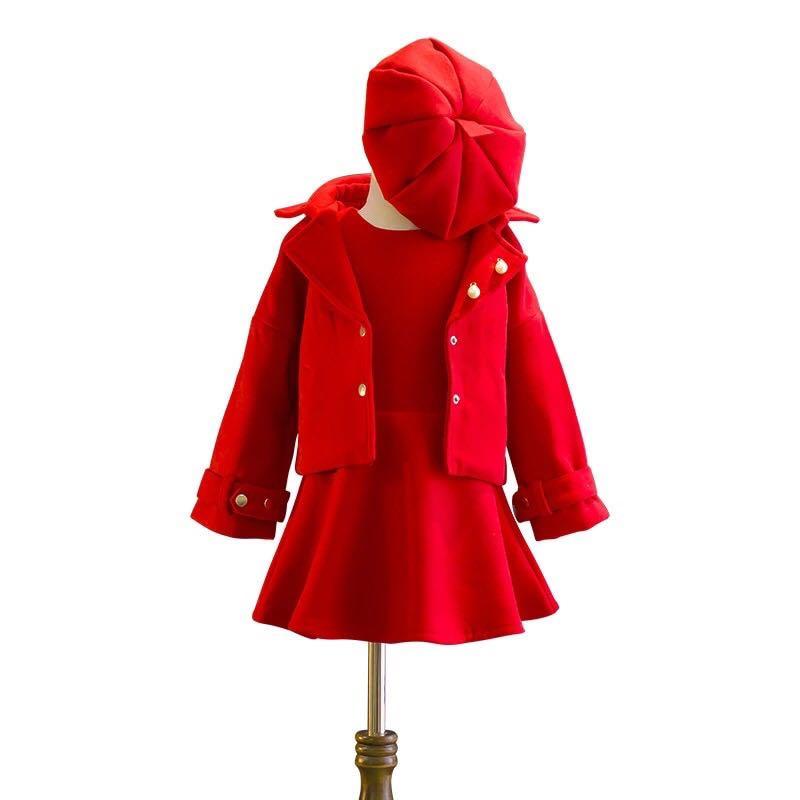baby girl red coat and hat