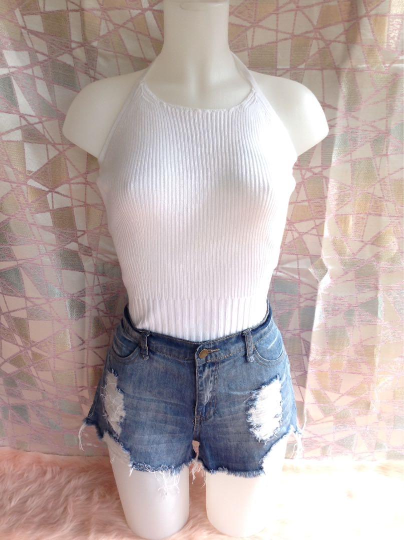 Ribbed backless top (Category: Sleeveless) located in Calasiao. Submitted by matrona (Listing ID 214710599, Image 1). Description: Stretchy No flaws Bnew 1-2 days re .
