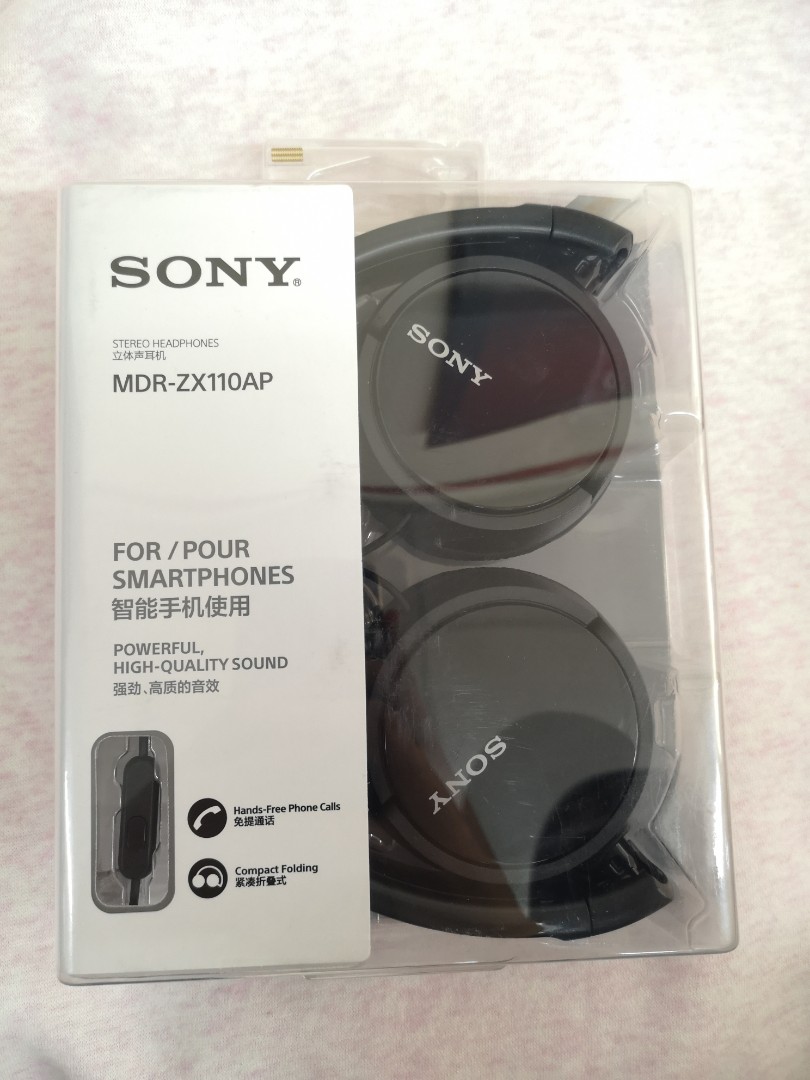 SONY MDR ZX110 Black, Audio, Headphones \u0026 Headsets on Carousell